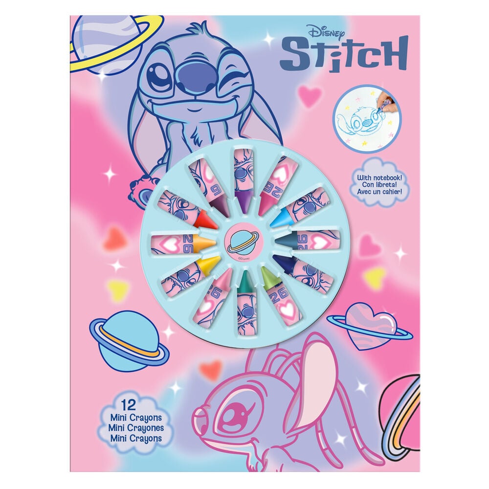 Notebook with 12 mini Stitch Disney crayons