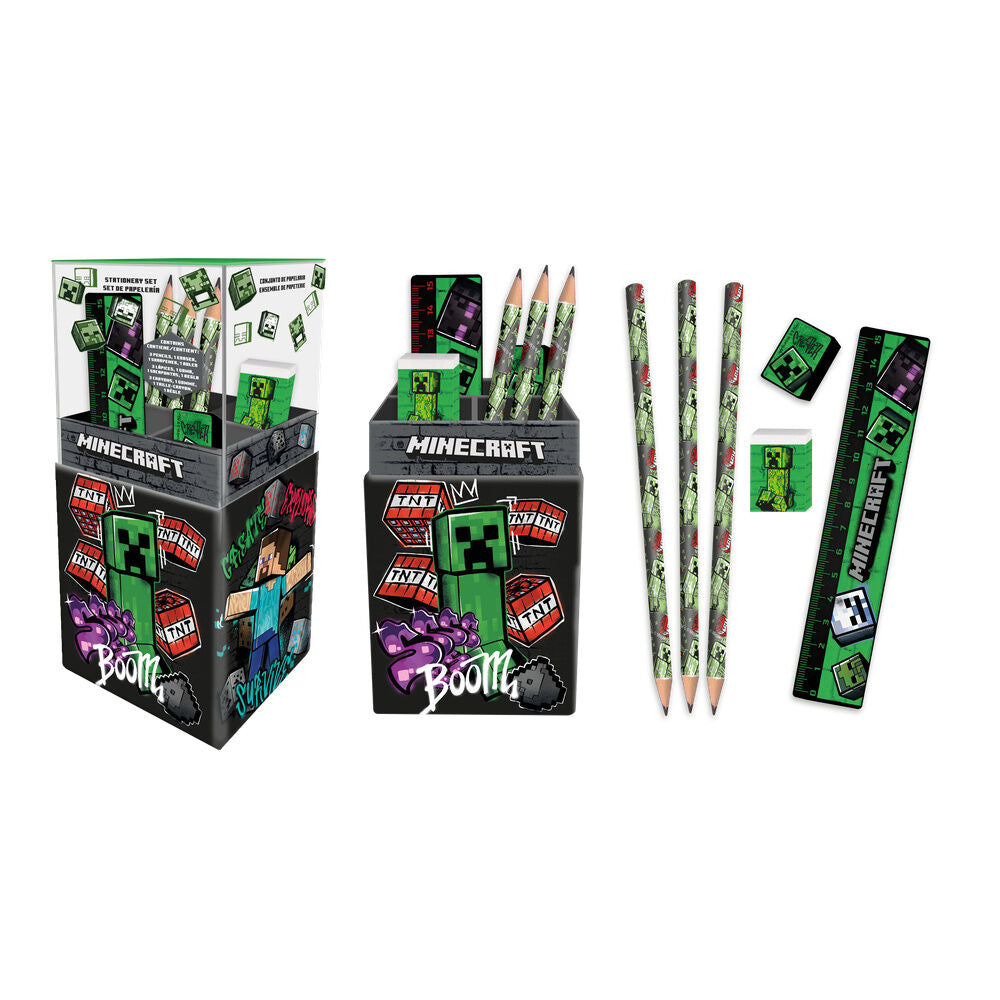 minecraft stationery set pencil holder