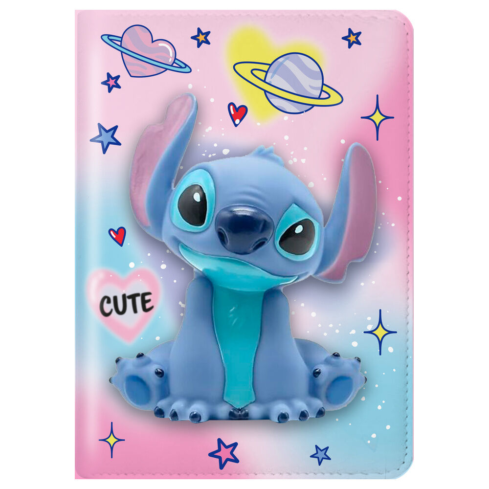 Quaderno morbido + Penna con pompon di Stitch Disney