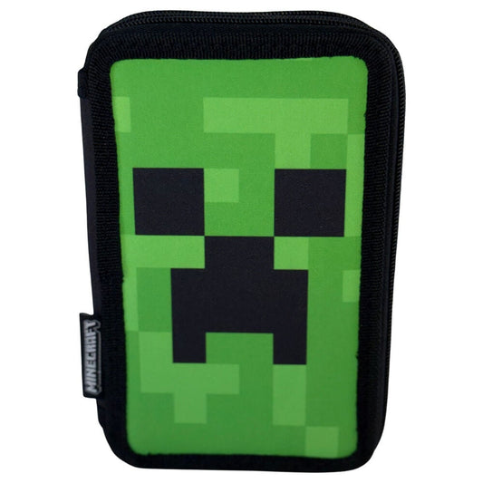 Face Minecraft triple zip bag