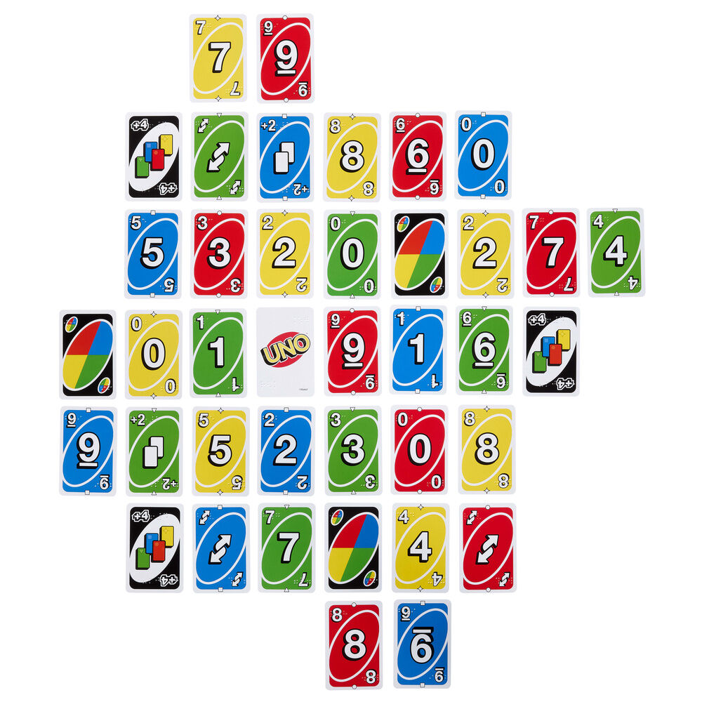 UNO Kartenspiel in Blindenschrift