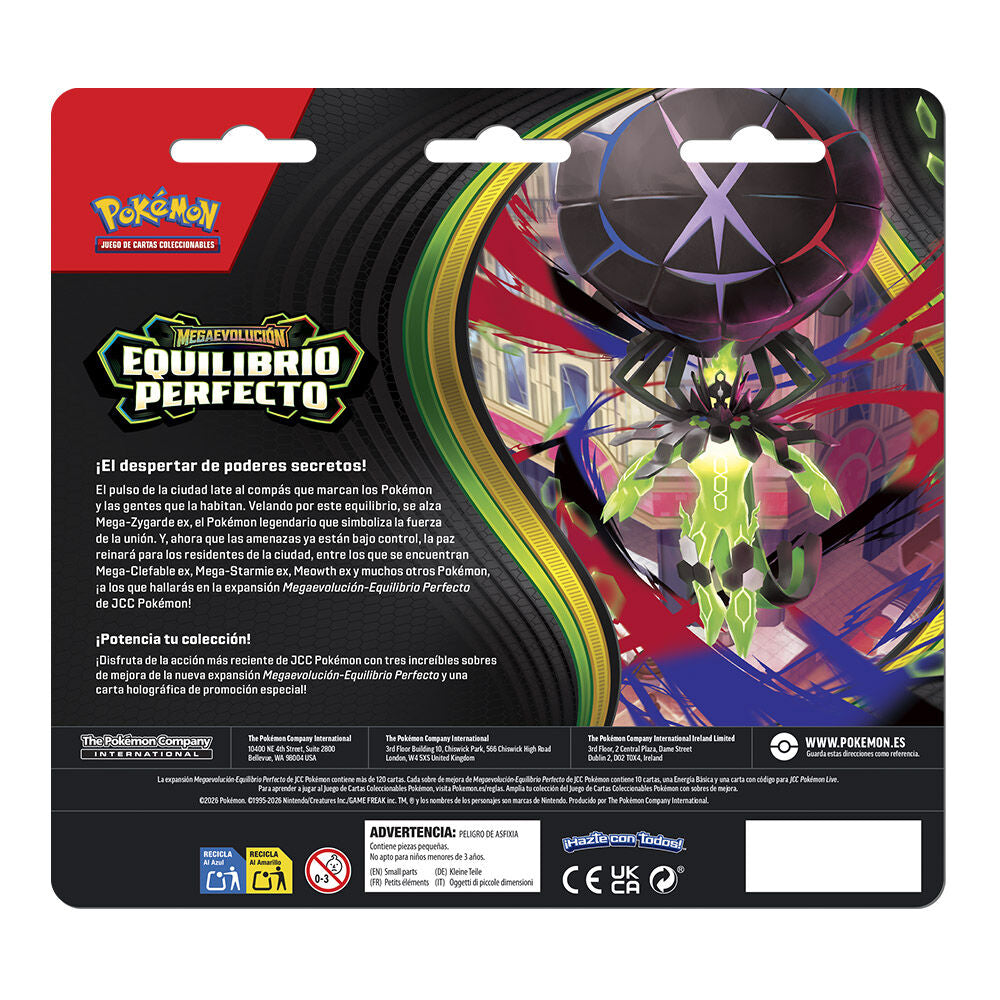 Blister pack of 3 Perfect Balance Pokemon cards (Spanish)