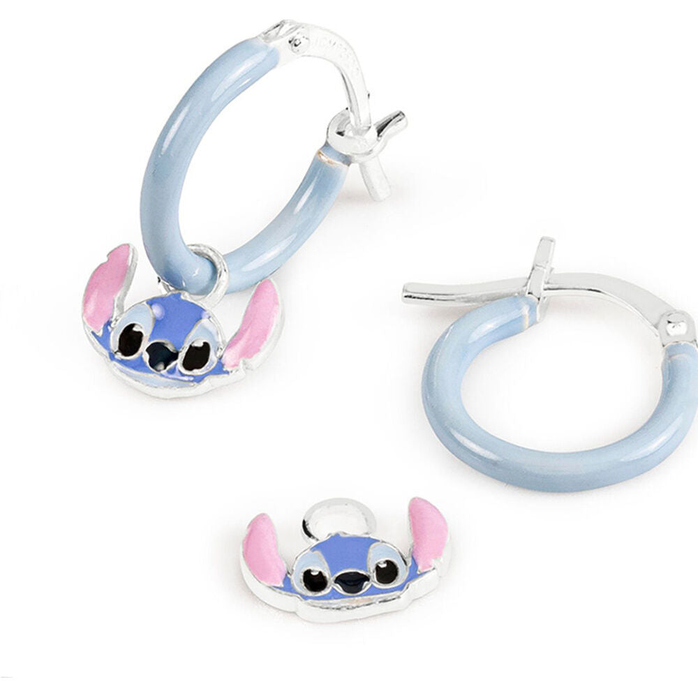 Srebrne kolczyki z zawieszkami Disney Stitch