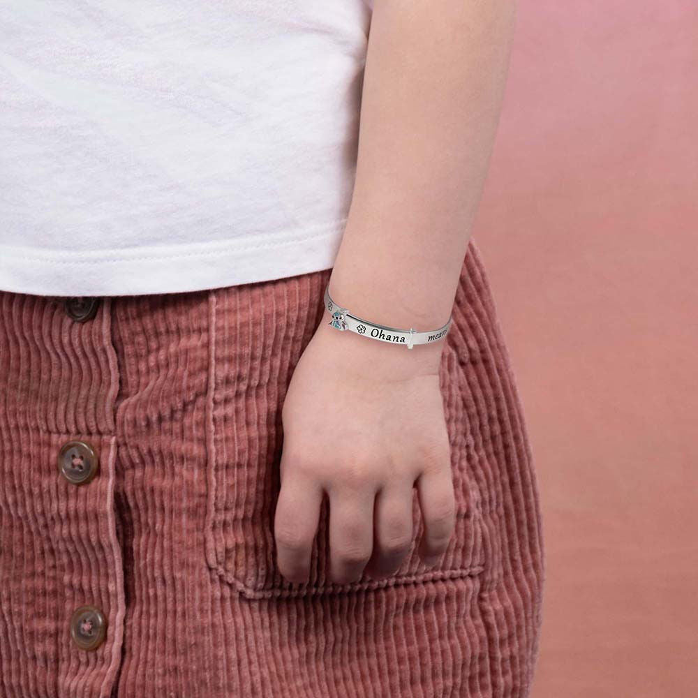 Onaha bedeutet Familie Stitch Disney Silberarmband