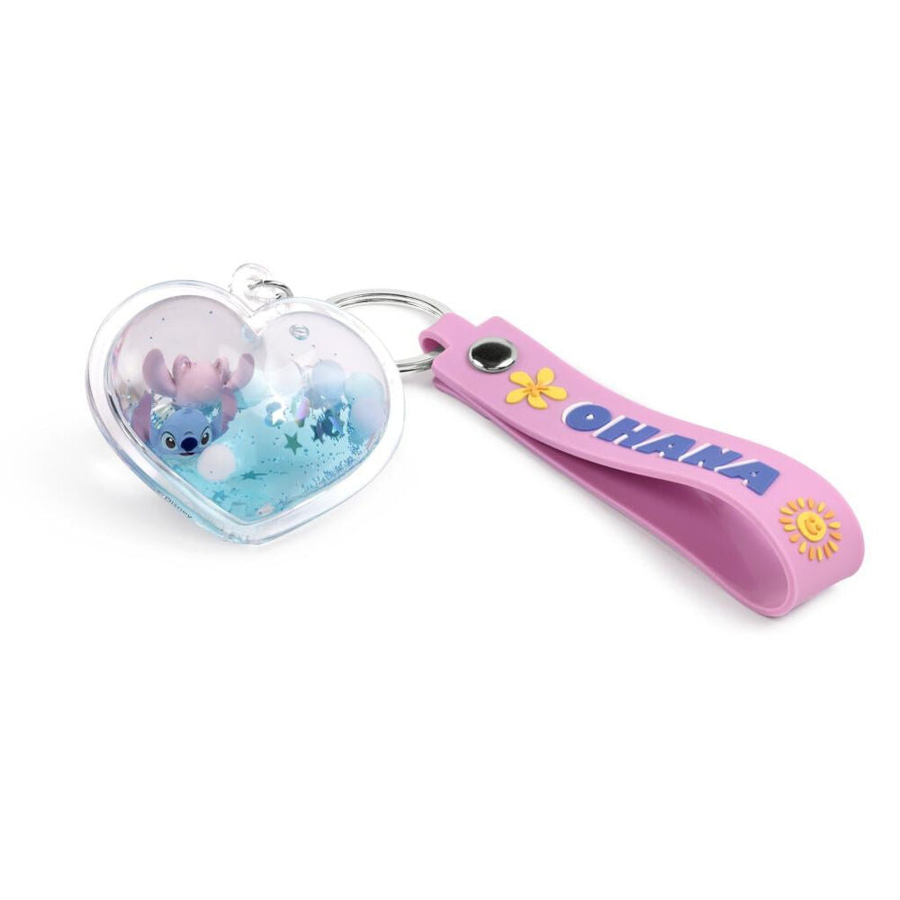 Llavero Disney Ohana Corazón Ángel y Stitch
