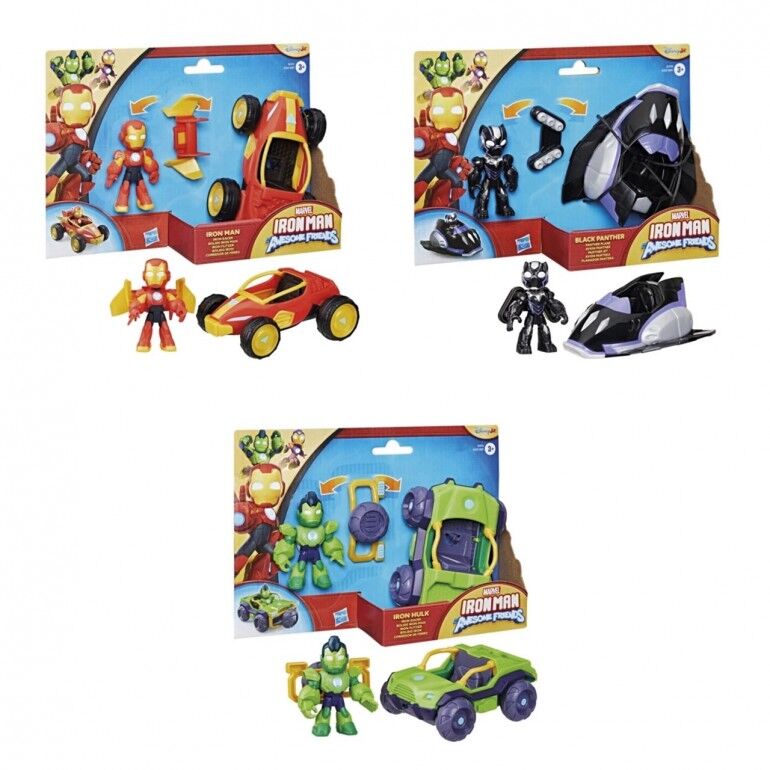 figure vehicle iron man and his super team marvel assortment