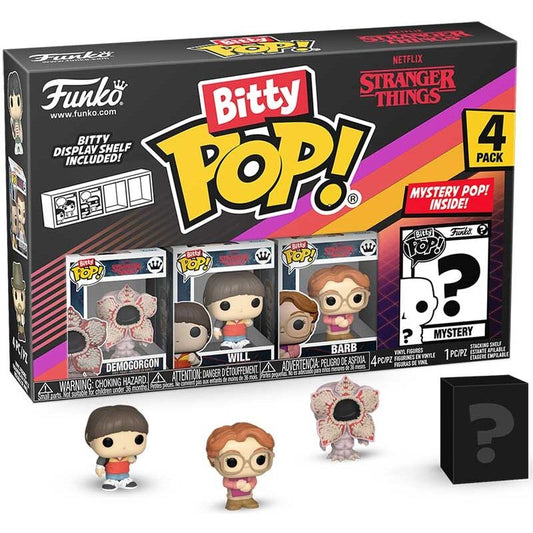 Cartela com 4 figuras Bitty POP de Stranger Things (sortidas)