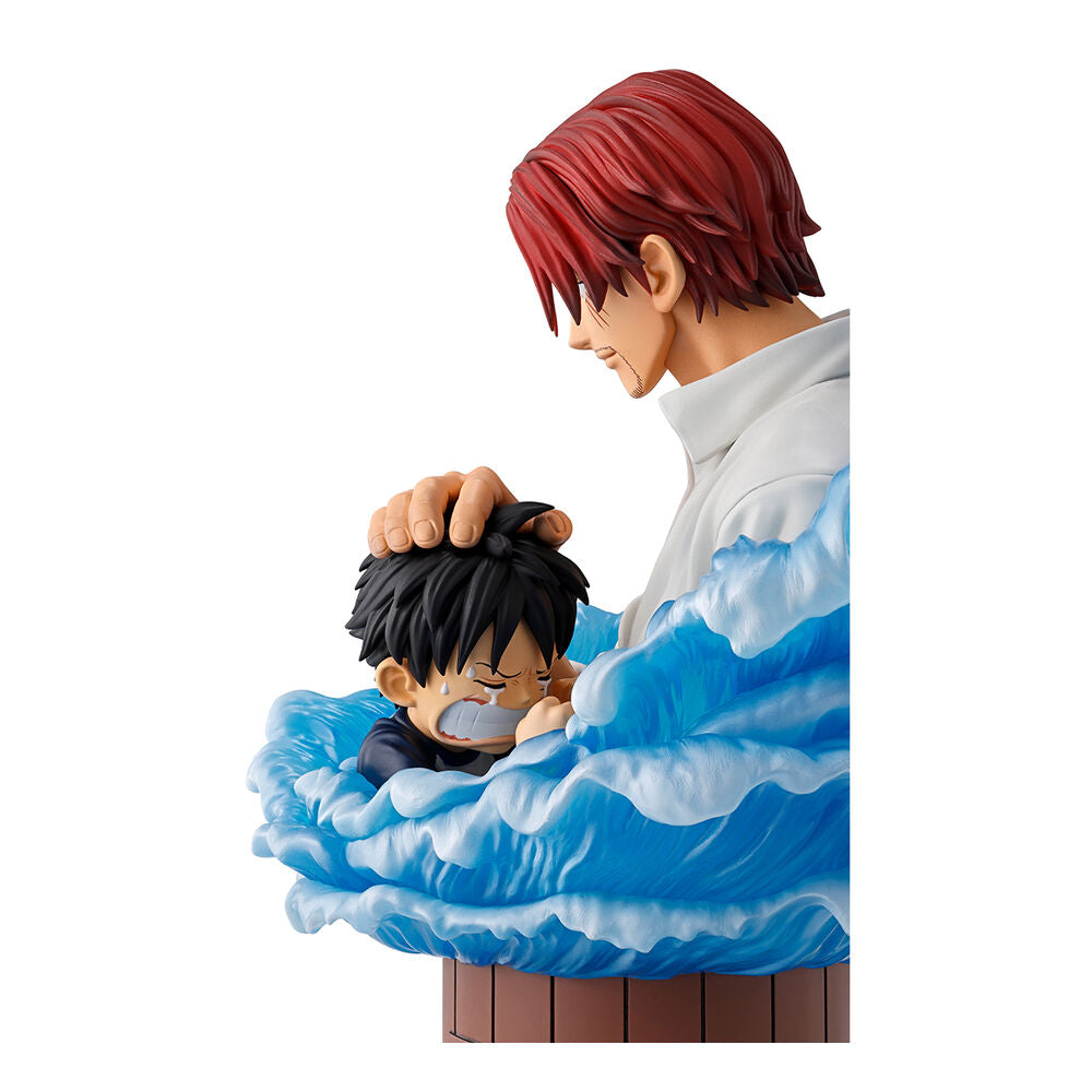 Action figure Ichibansho di Shanks e Luffy Pirati dai Capelli Rossi One Piece 15 cm