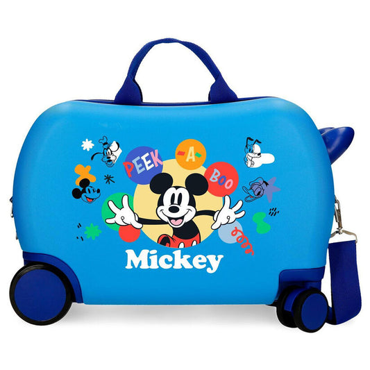 Mala de viagem com rodinhas ABS modelo Peek A Boo Mickey Disney 45 cm