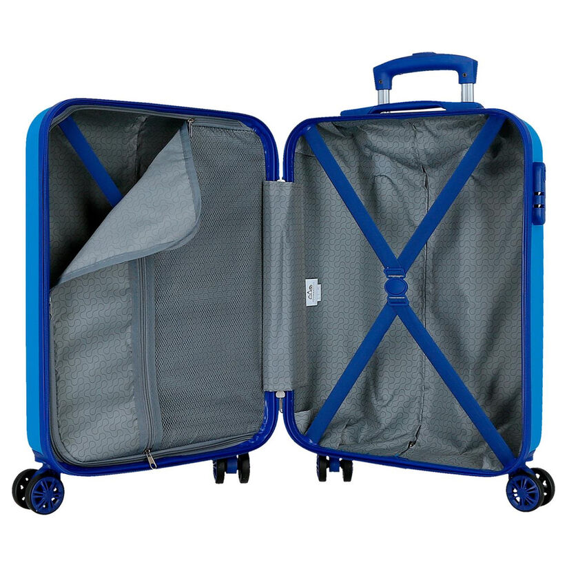 Mala de viagem com rodinhas Monsters Azulon Movom ABS 55cm