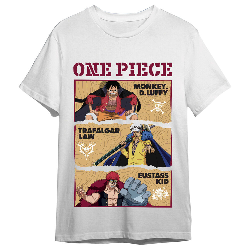 monkey d luffy trafalgar law & eustass kid one piece adult t shirt