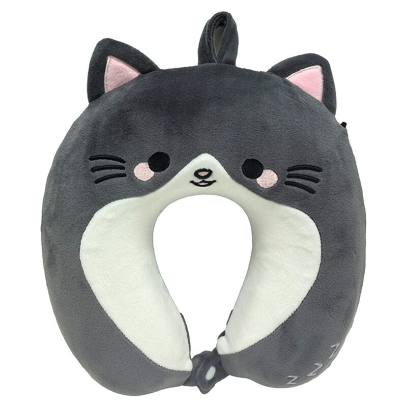 relaxeazzz travel pillow the adorable cat
