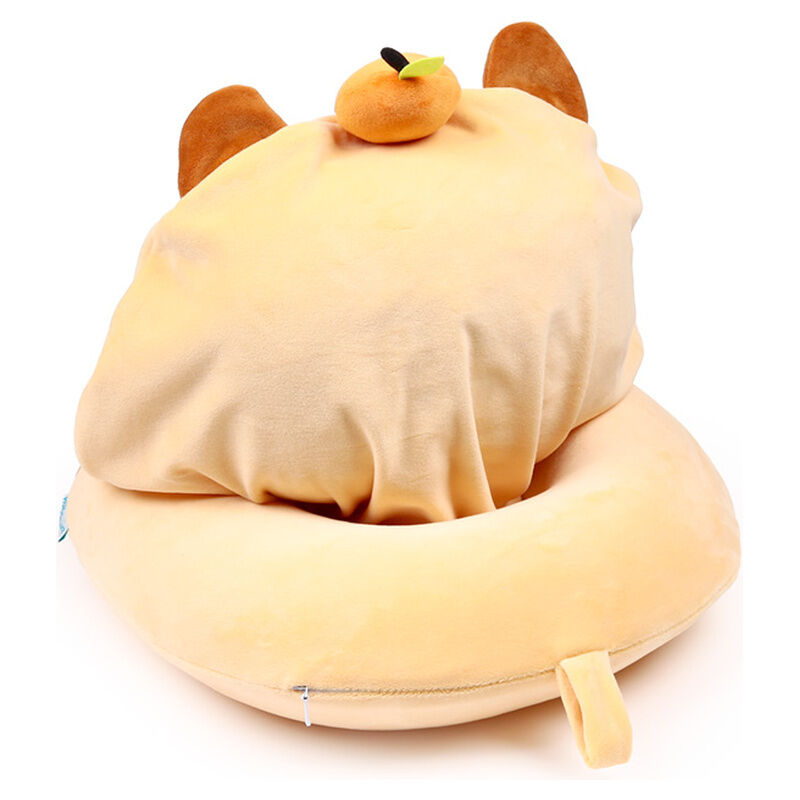 Oreiller de voyage à capuche Duke le Capybara Hoodeazzz