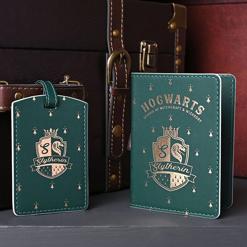 Slytherin Harry Potter Passhülle + Gepäckanhänger