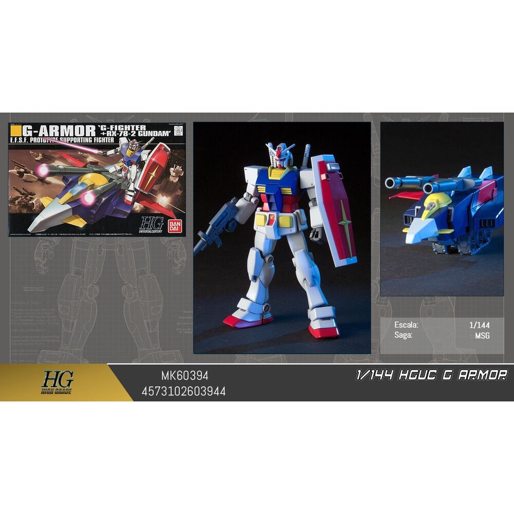 HGUC 1144 G-Armor G-Fighter PX-78-2 Mobile Suit Gundam Model kit