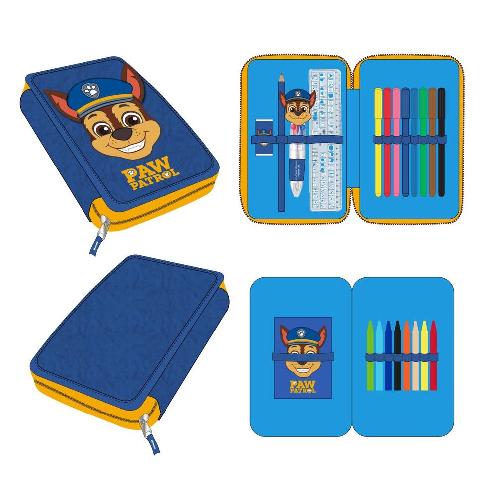 chase paw patrol double pencil case