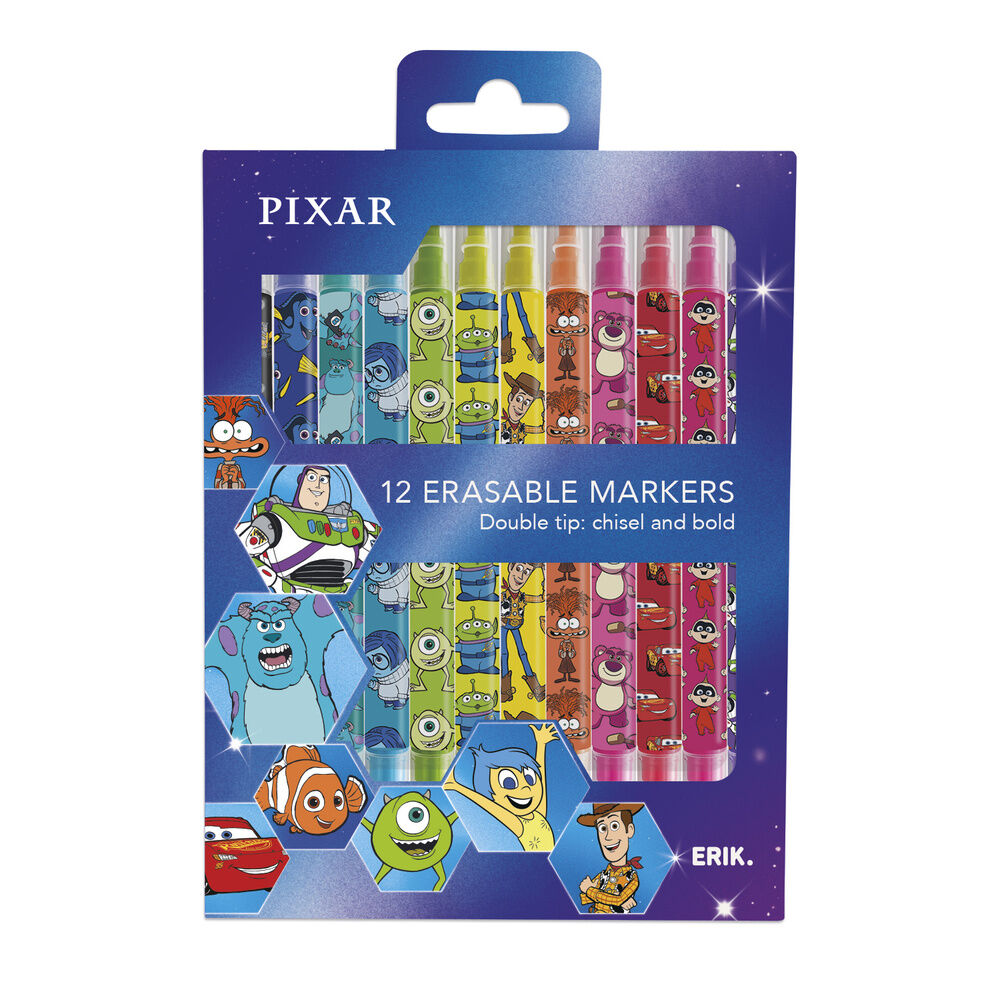 Set mit 12 radierbaren Disney Pixar Markern