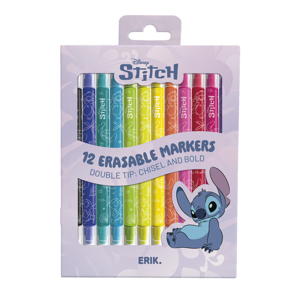 Lot de 12 marqueurs effaçables Stitch Disney