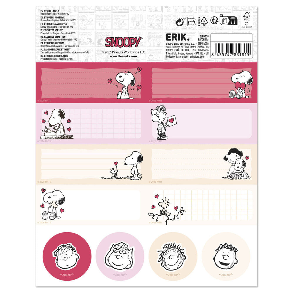 Adesivi di Snoopy per la stagione dell'amore
