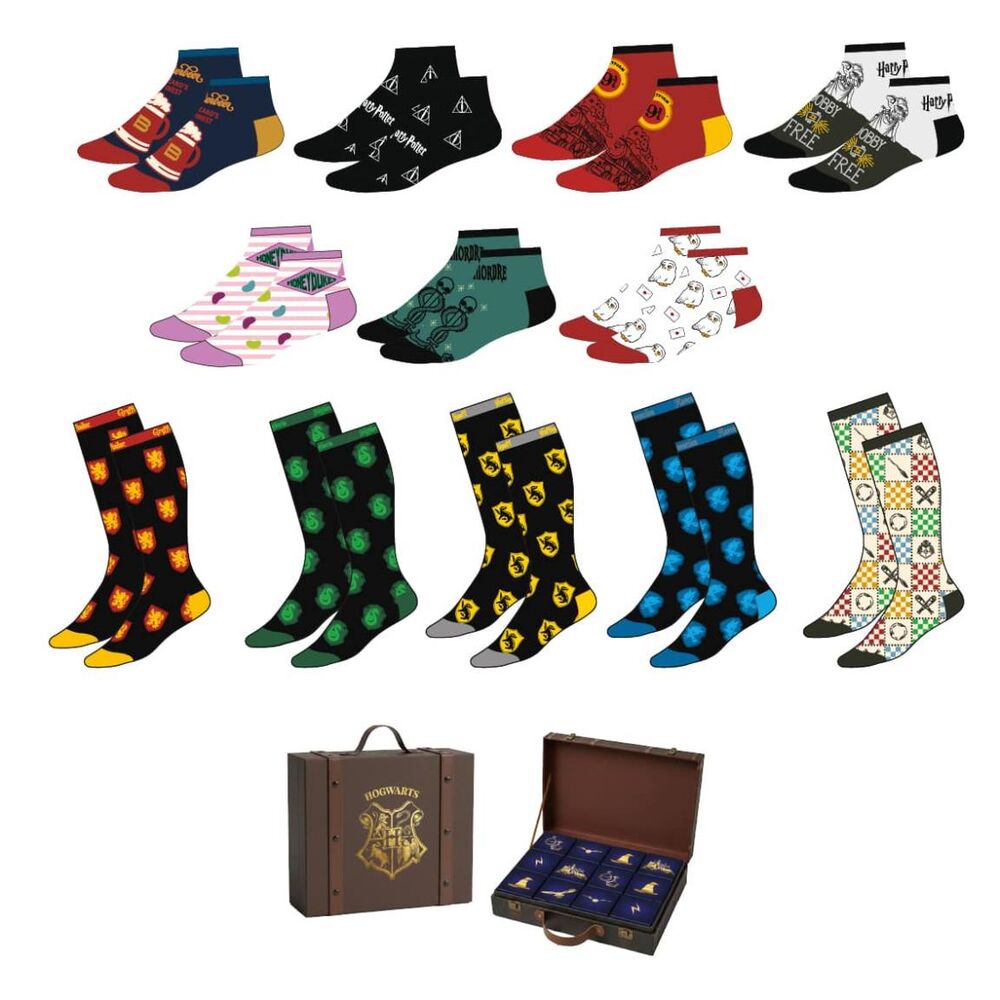 set of 12 pairs of assorted harry potter adult socks