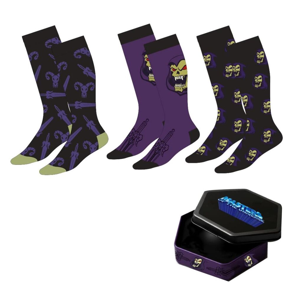 set of 3 pairs of masters of the universe adult socks assorted