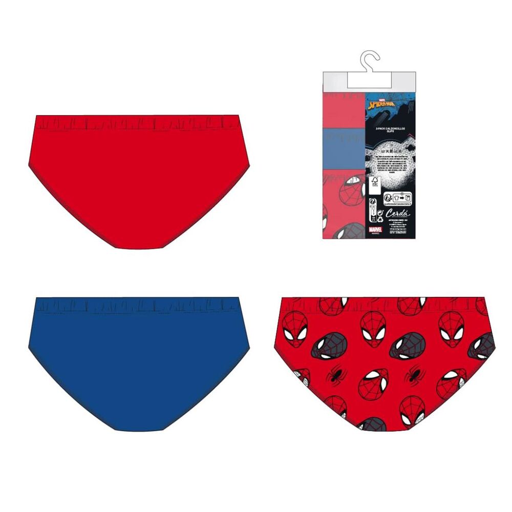 Lot de 3 sous vêtements Spiderman Marvel assortis