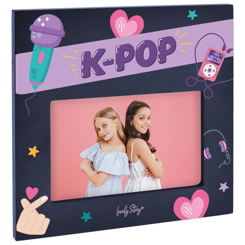 dark blue k pop photo frame