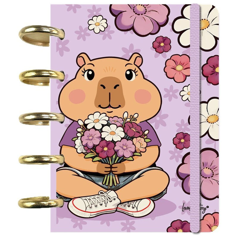a6 notebook flower capybara
