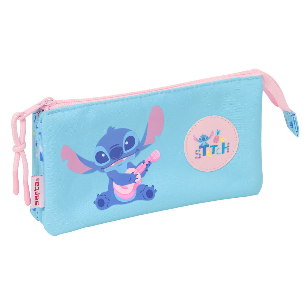 Waves Stitch Disney triple pencil case