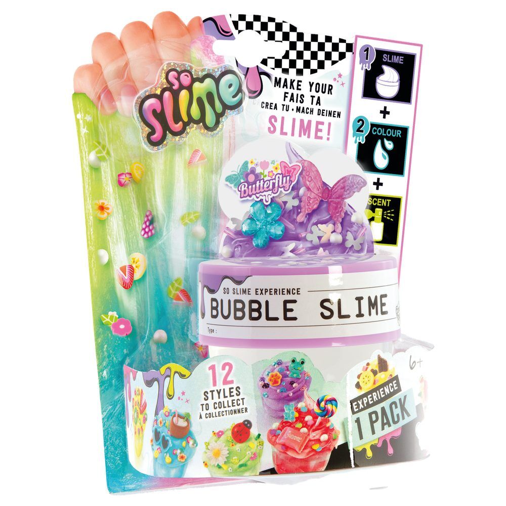 Slime tub with sensory textures. Assorted slime.