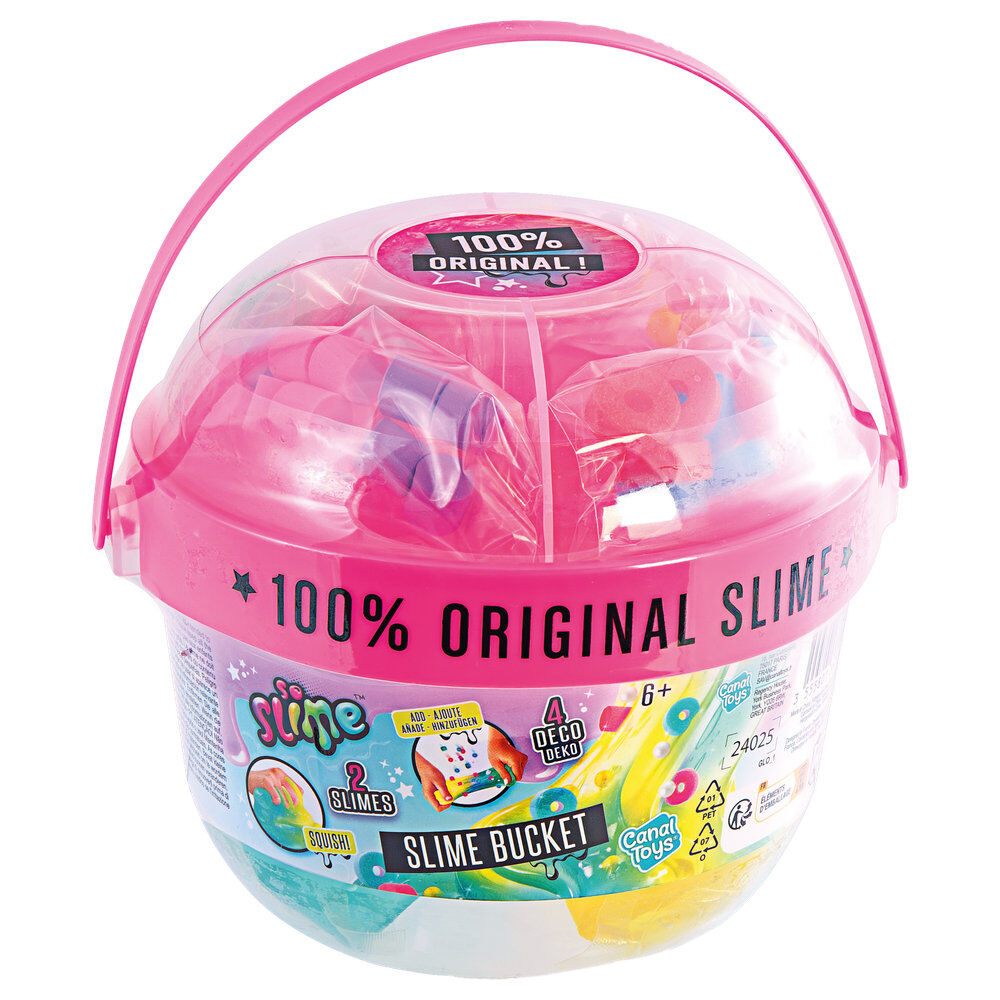 Slime cube, prepared slime decorations, assorted slime