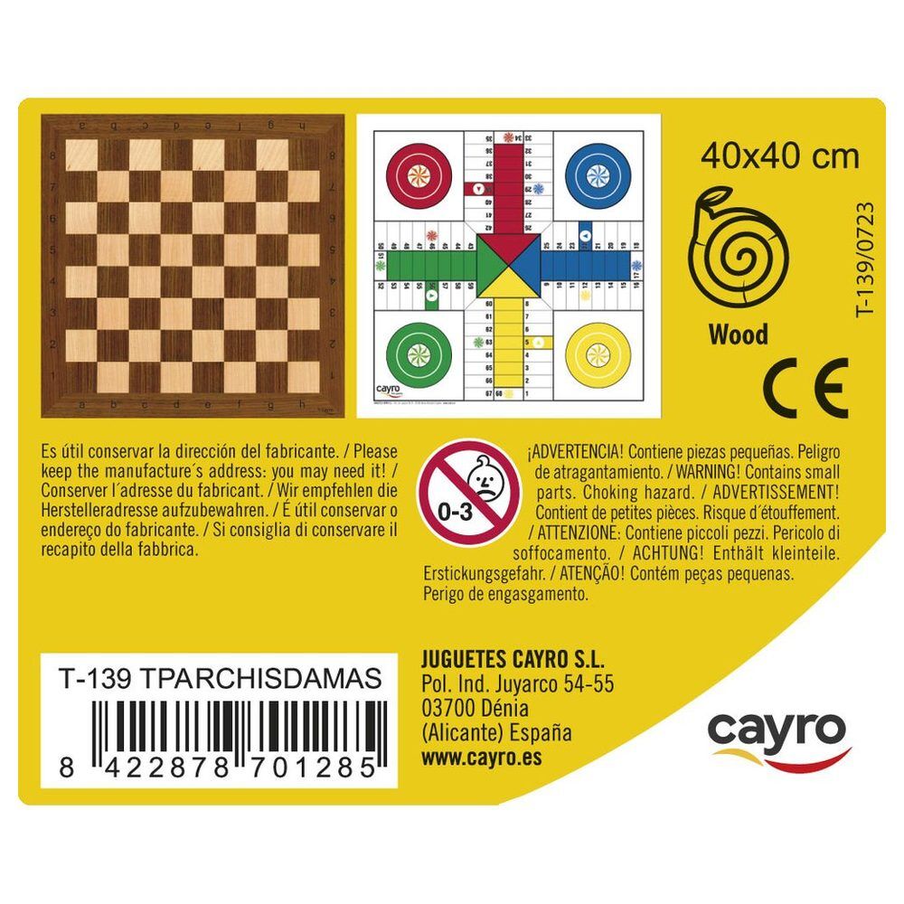 Wooden Parchis & Chess Board