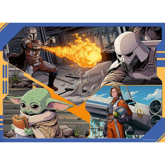 Grogu & The Mandalorian Star Wars Puzzle 4x100pcs