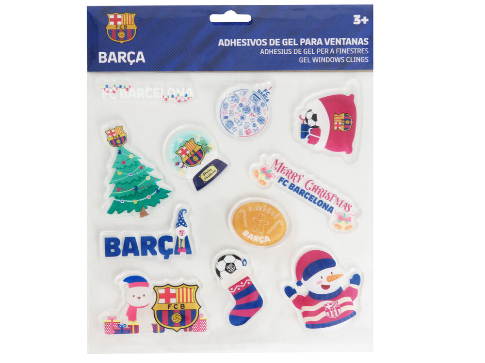 FC Barcelona Christmas window gel stickers