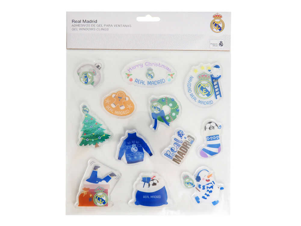Real Madrid Christmas window gel stickers