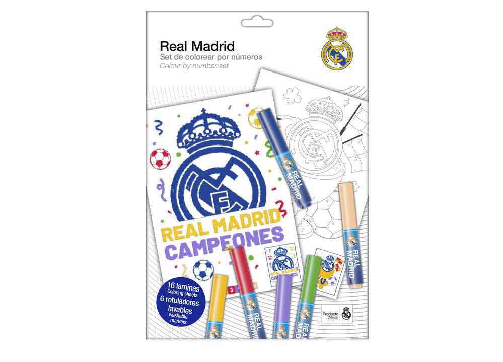 Real Madrid coloring set with numbers