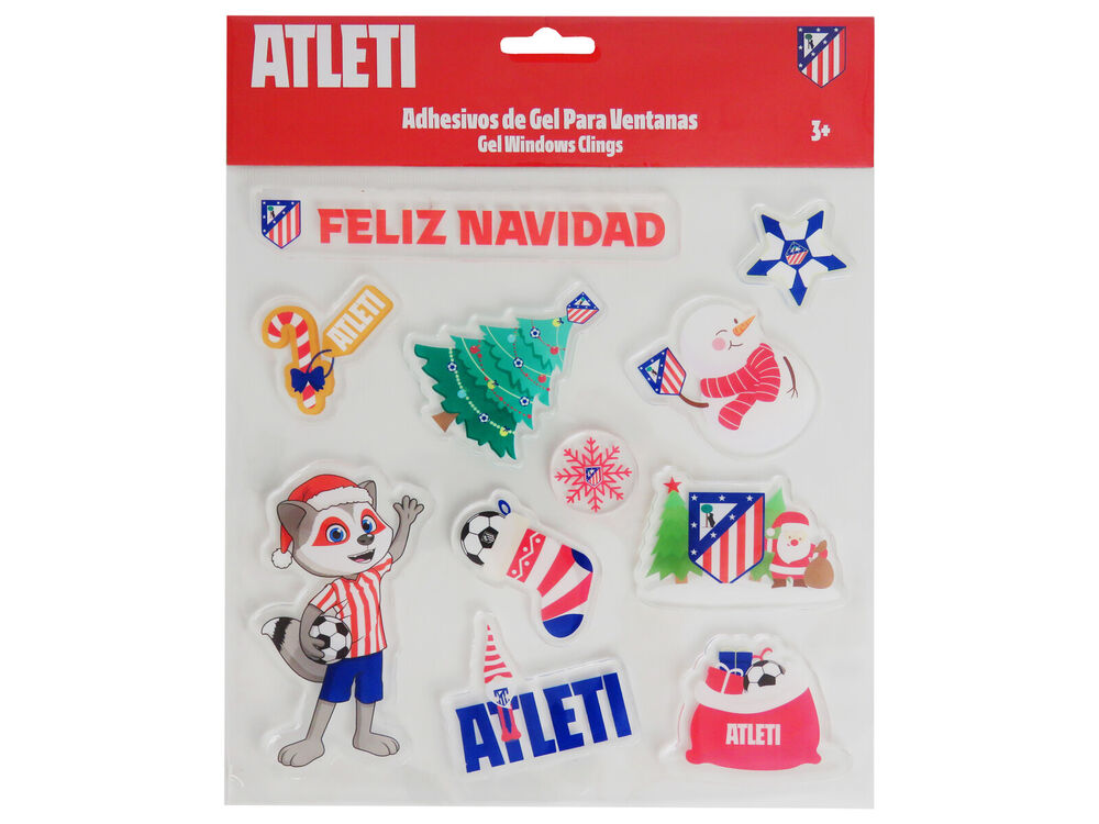 Atletico de Madrid Christmas window gel stickers