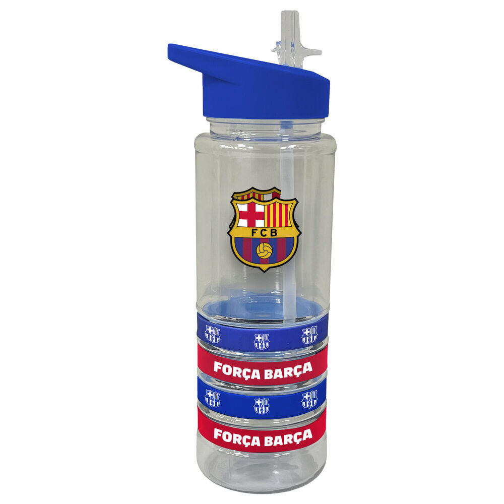 FC Barcelona 700ml Silicone Bottle with 4 Wristbands