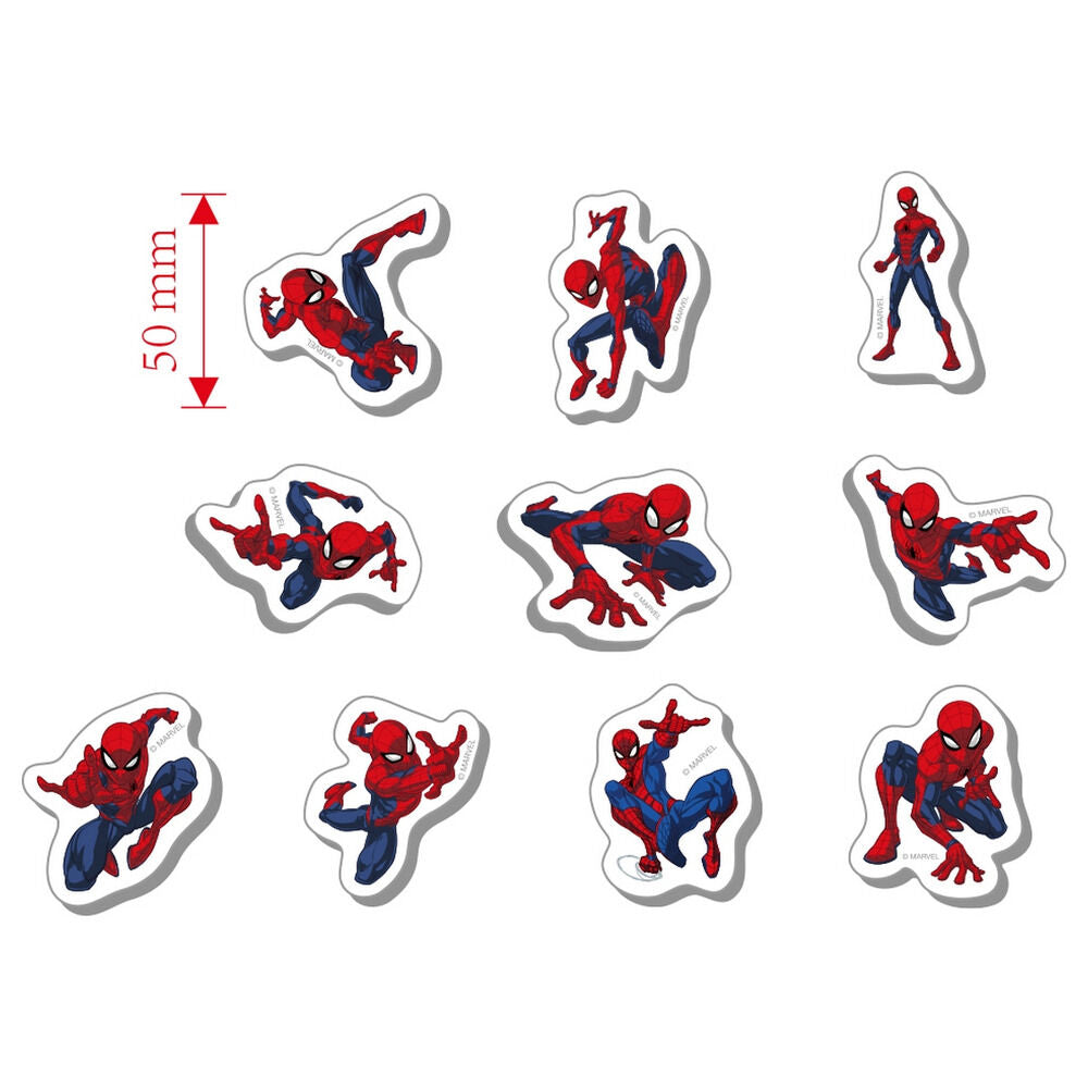 Blister pack of 10 Spiderman Marvel erasers