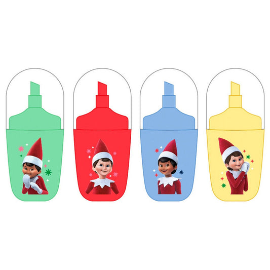 Blister pack of 4 Elf On the Shelf fluorescent highlighters