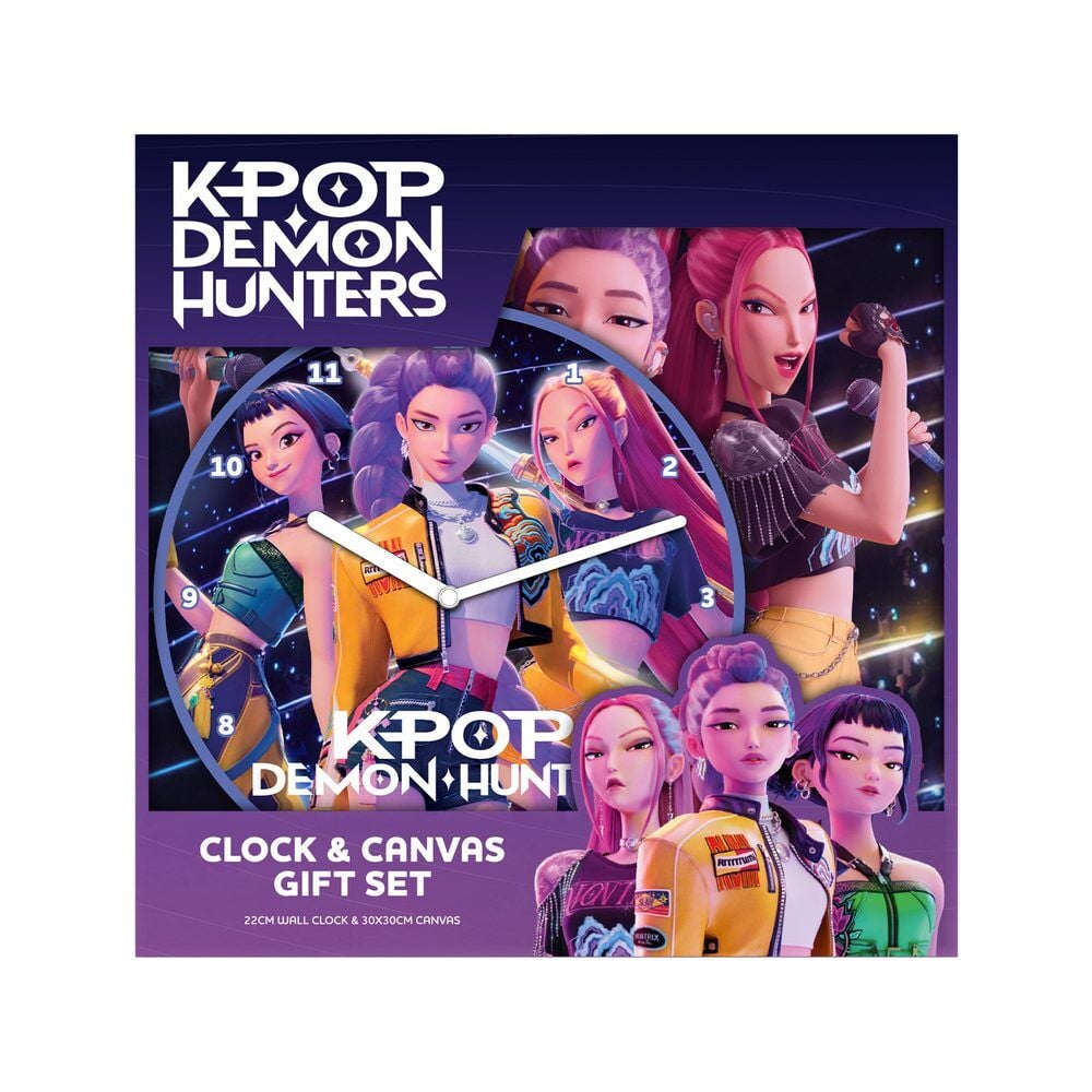 K-pop Demon Hunters Wall Clock Canvas Gift Set