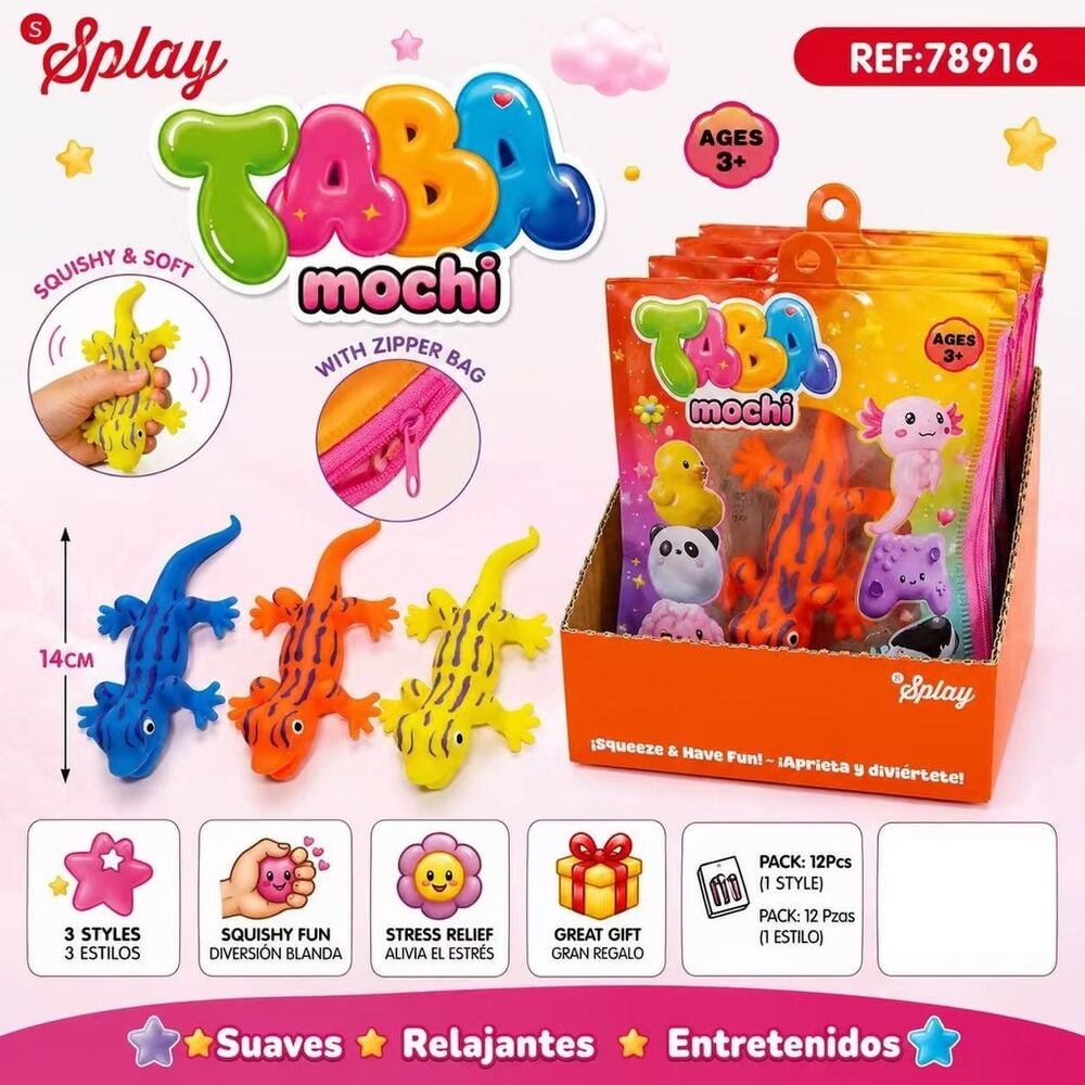 Taba Mochi Lizard Anti-Stress Toy 14cm Assorted