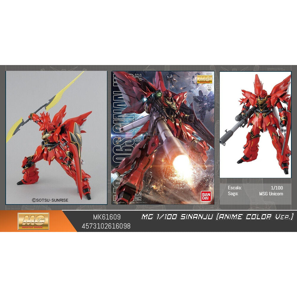 MG 1100 MSN-06S Sinanju Anime Color Ver Mobile Suit Gundam UC Model Kit