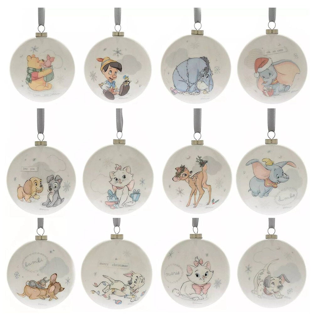 Set of 12 Disney Character Christmas Balls