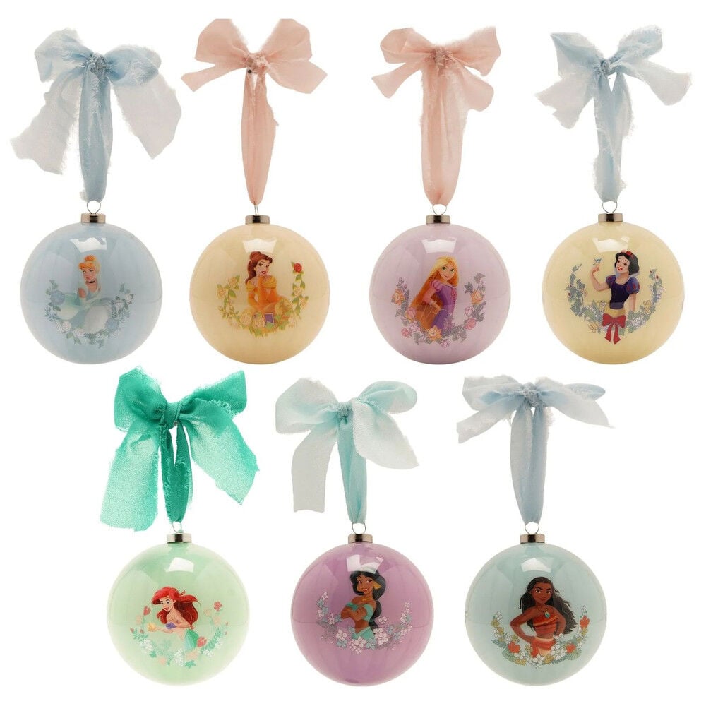 Set of 7 Disney Princess Christmas Balls