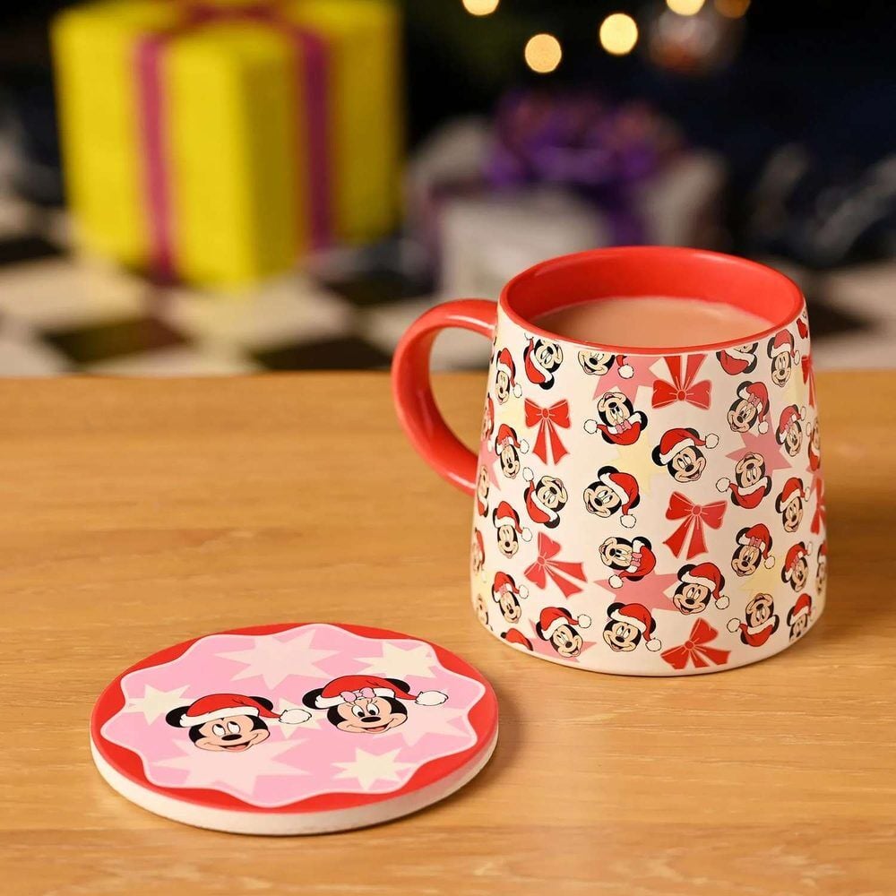 Disney Mickey & Minnie Mug and Coaster Set 250ml