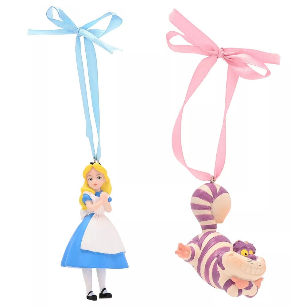Set of 2 Disney Alice in Wonderland Christmas Ornaments