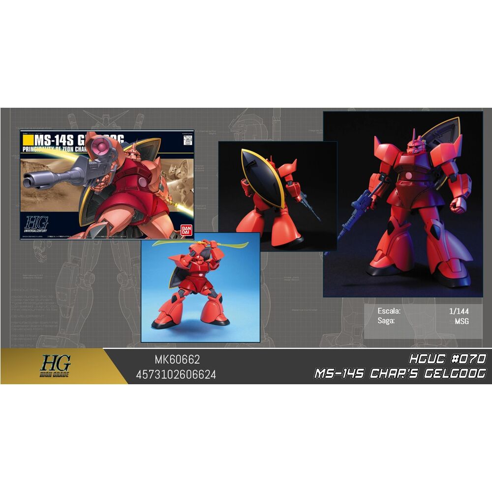 HGUC 1144 MS-14S Gelgoog Char Aznable Custom Mobile Suit Gundam Model kit