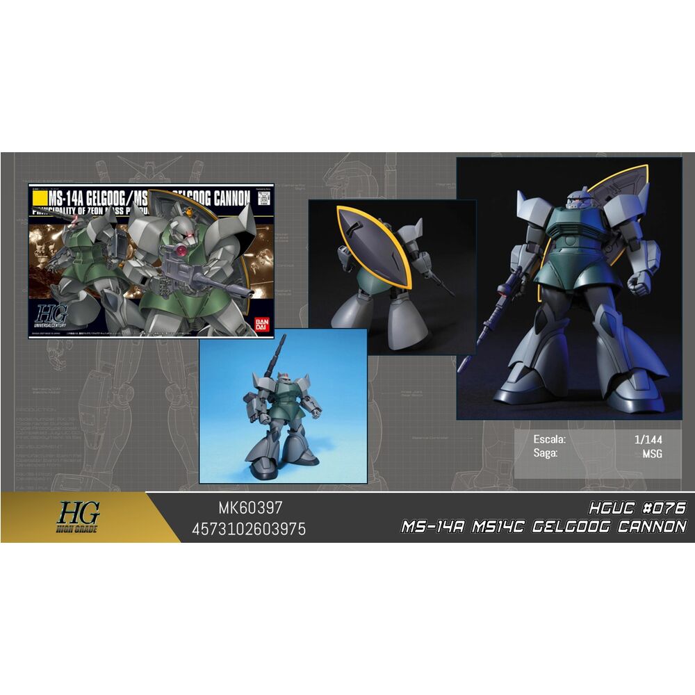 HGUC 1144 MS-14C Gelgoog Cannon Mobile Suit Gundam Model kit