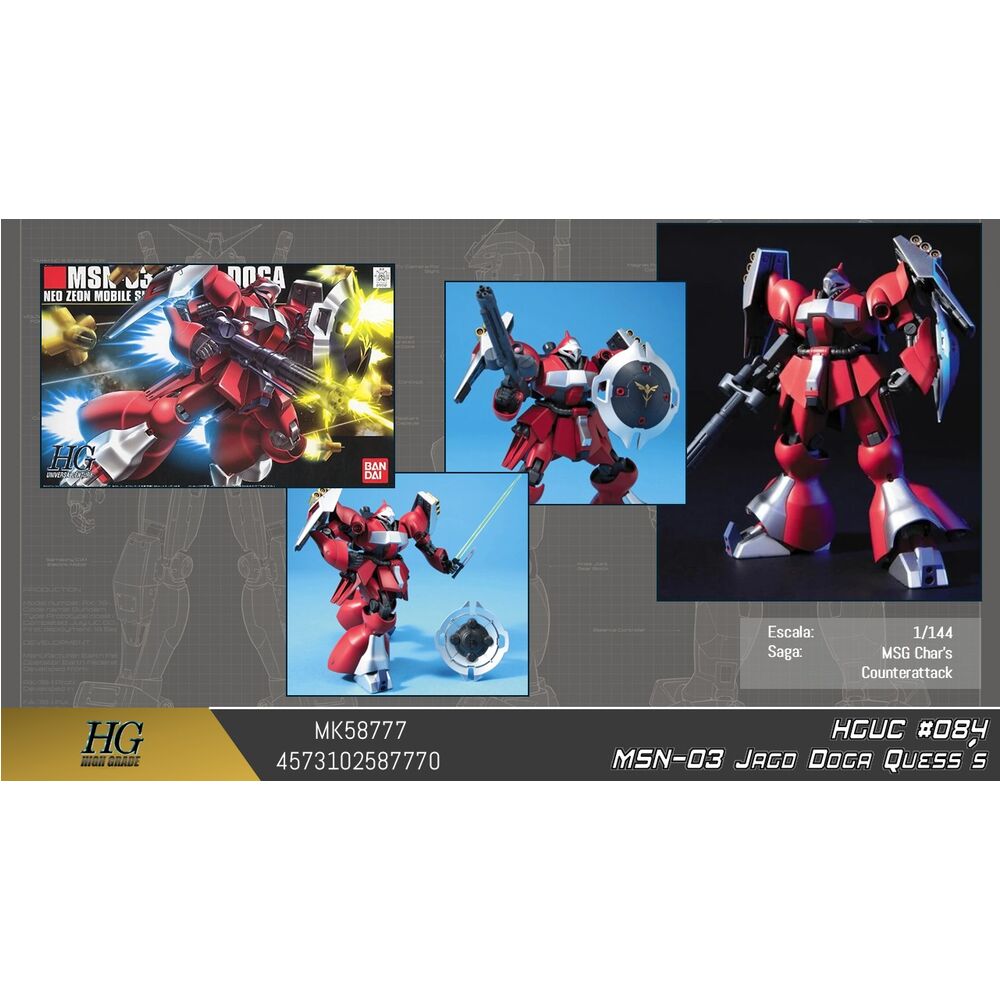 HGUC 1144 MSN-03 Jagd Doga Quess Paraya Custom Mobile Suit Gundam Char's Counterattack Model kit